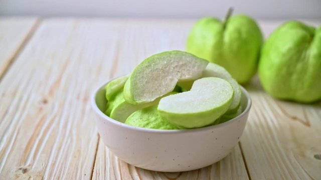 fresh guava fruits (tropical fruit) sliced