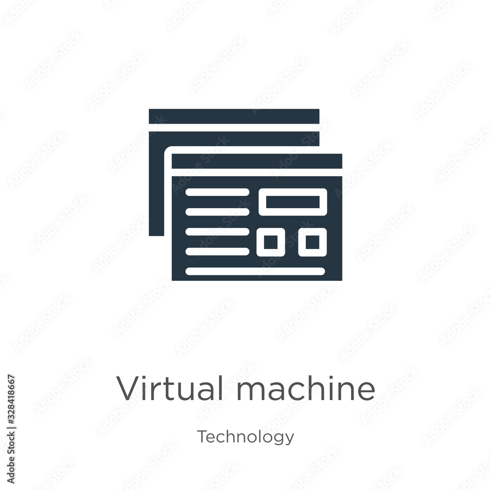 Aufkleber virtual machine icon vector. trendy flat virtual machine icon from technology collection isolated on