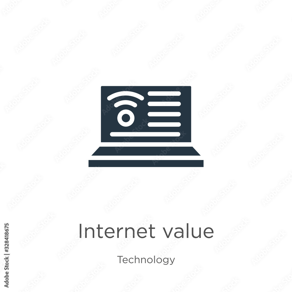 Aufkleber internet value icon vector. trendy flat internet value icon from technology collection isolated on w