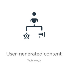 User-generated content icon vector. Trendy flat user-generated content icon from technology collection isolated on white background. Vector illustration can be used for web and mobile graphic design,