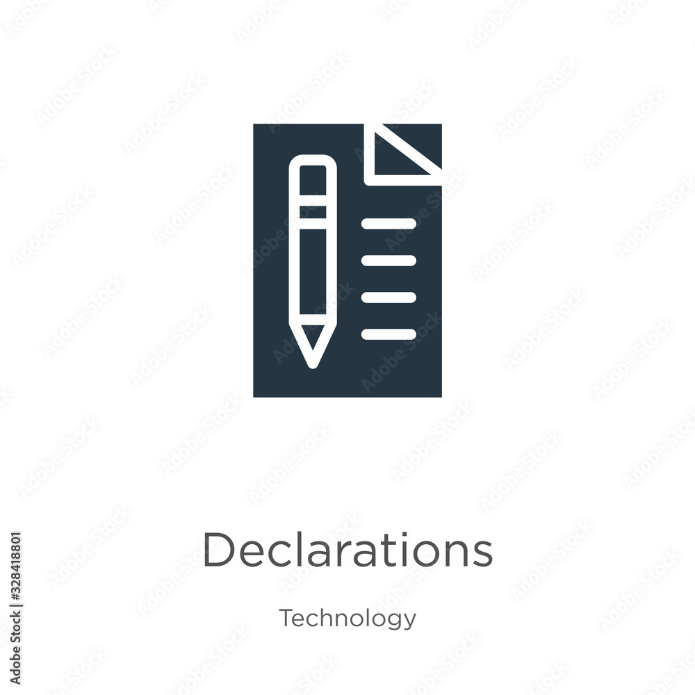 Poster declarations icon vector. trendy flat declarations icon from technology collection isolated on white