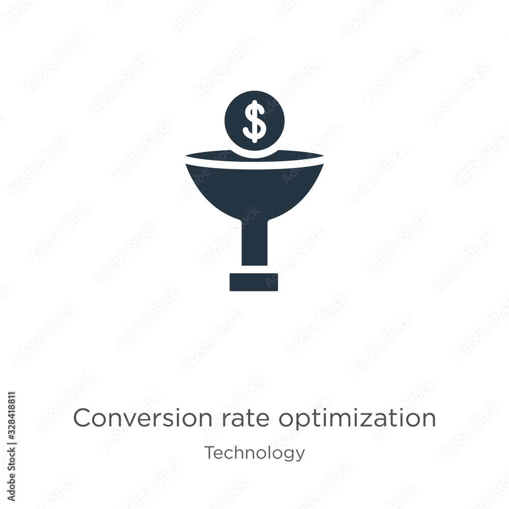 Poster conversion rate optimization icon vector. trendy flat conversion rate optimization icon from technol