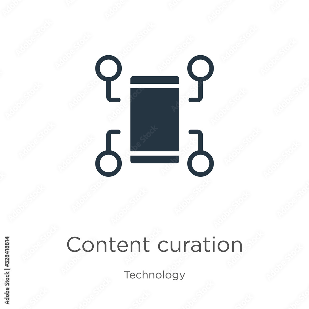 Poster content curation icon vector. trendy flat content curation icon from technology collection isolated 
