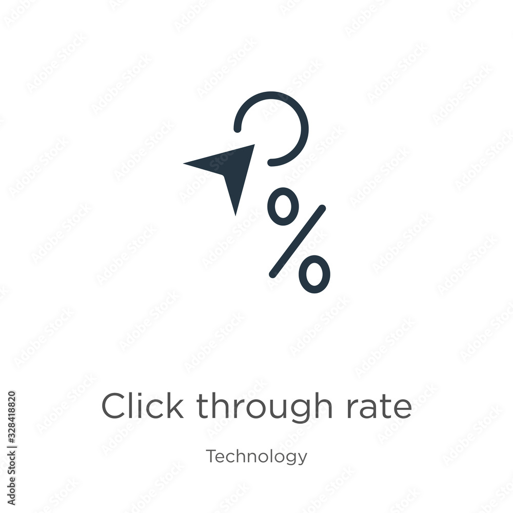 Poster click through rate icon vector. trendy flat click through rate icon from technology collection isola