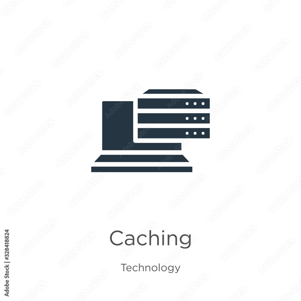 Poster caching icon vector. trendy flat caching icon from technology collection isolated on white backgroun