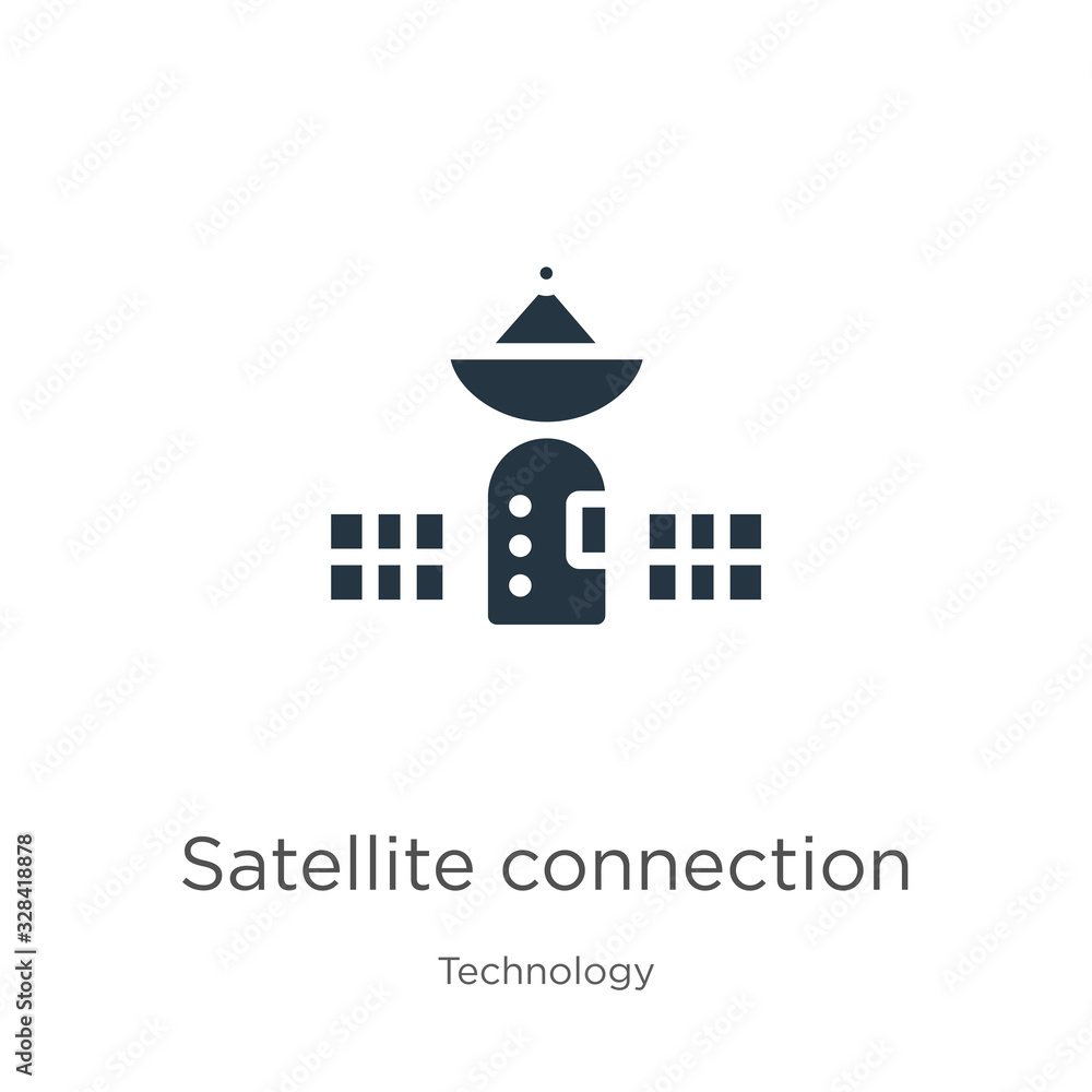 Poster satellite connection icon vector. trendy flat satellite connection icon from technology collection i