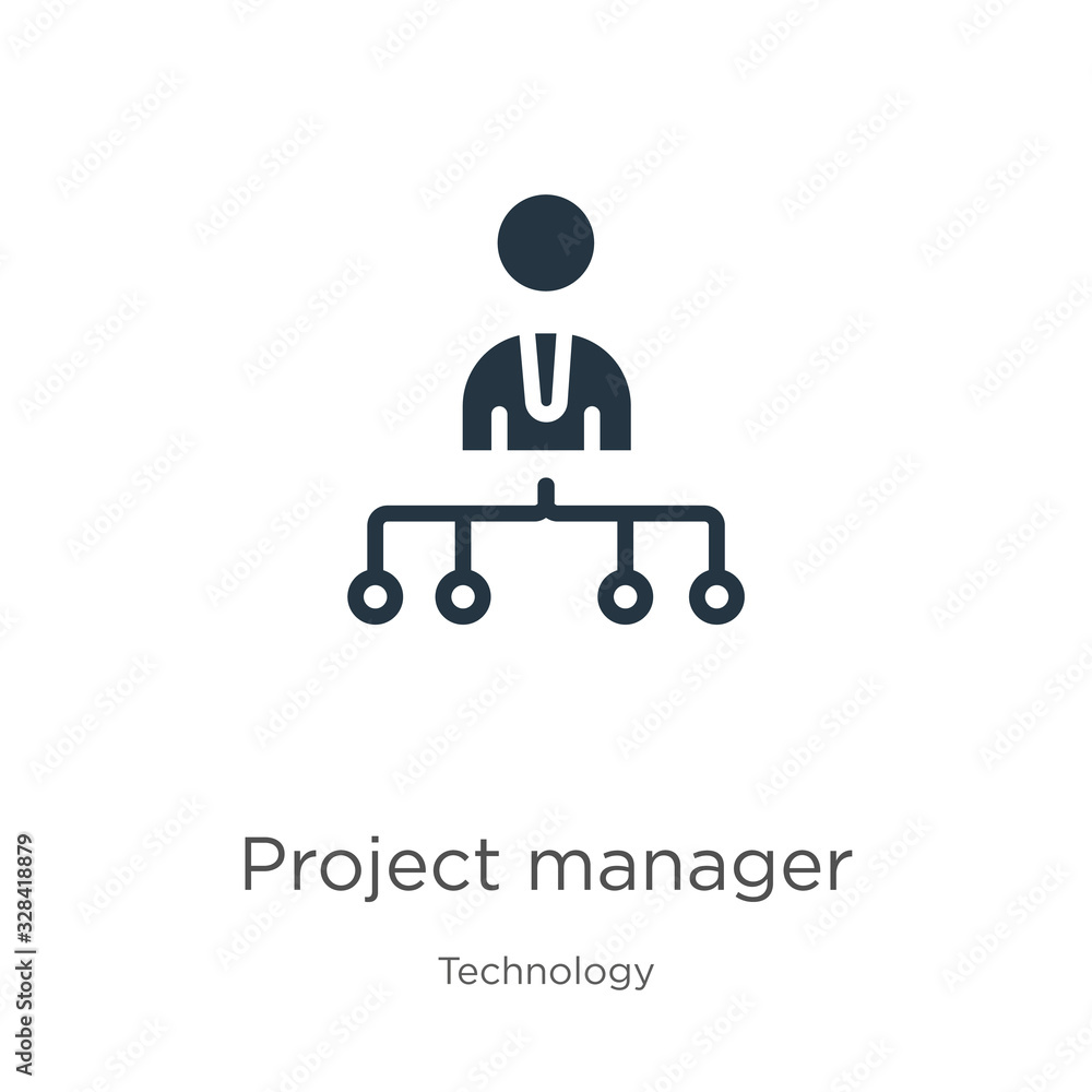 Poster project manager icon vector. trendy flat project manager icon from technology collection isolated on