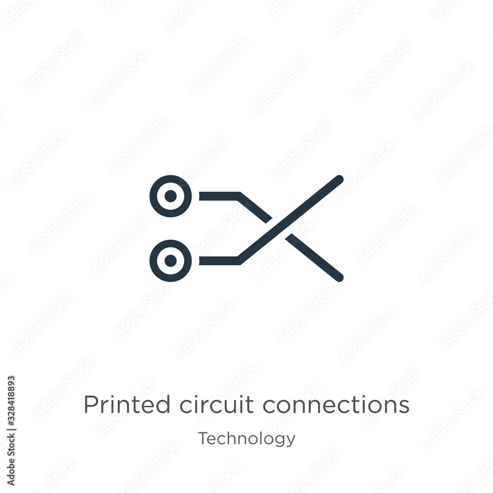 Poster printed circuit connections icon vector. trendy flat printed circuit connections icon from technolog