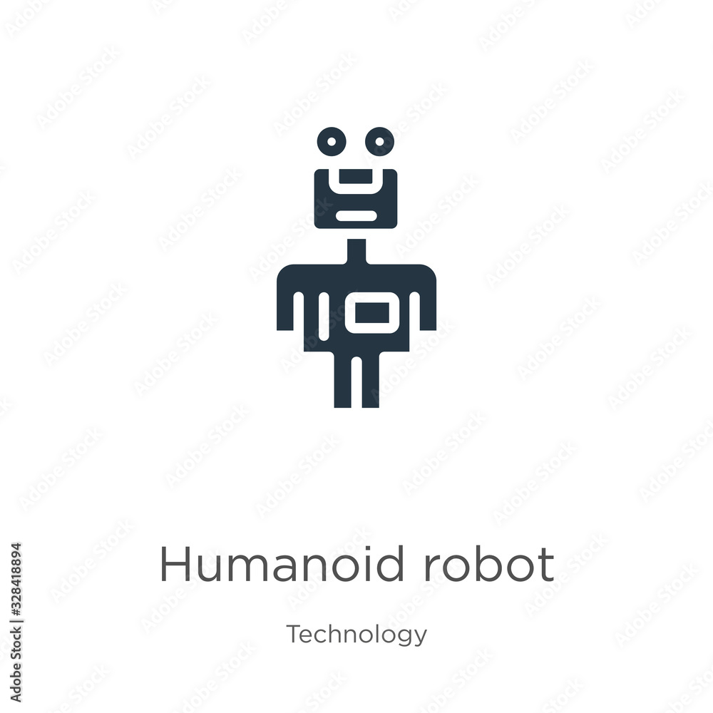 Poster humanoid robot icon vector. trendy flat humanoid robot icon from technology collection isolated on w