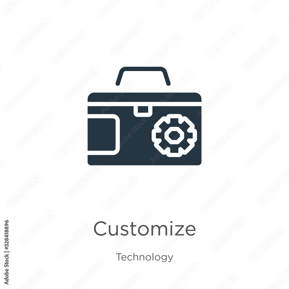 Aufkleber customize icon vector. trendy flat customize icon from technology collection isolated on white backg