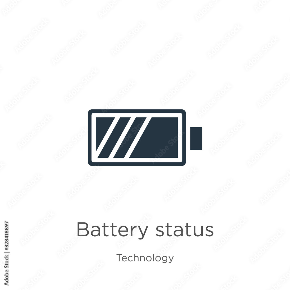 Poster battery status icon vector. trendy flat battery status icon from technology collection isolated on w