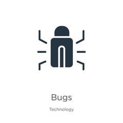 Bugs icon vector. Trendy flat bugs icon from technology collection isolated on white background. Vector illustration can be used for web and mobile graphic design, logo, eps10