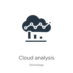 Cloud analysis icon vector. Trendy flat cloud analysis icon from technology collection isolated on white background. Vector illustration can be used for web and mobile graphic design, logo, eps10