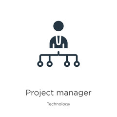 Project manager icon vector. Trendy flat project manager icon from technology collection isolated on white background. Vector illustration can be used for web and mobile graphic design, logo, eps10