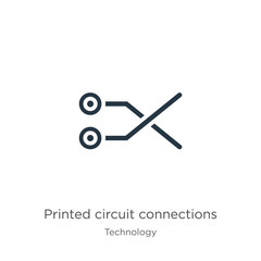 Printed circuit connections icon vector. Trendy flat printed circuit connections icon from technology collection isolated on white background. Vector illustration can be used for web and mobile