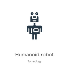 Humanoid robot icon vector. Trendy flat humanoid robot icon from technology collection isolated on white background. Vector illustration can be used for web and mobile graphic design, logo, eps10