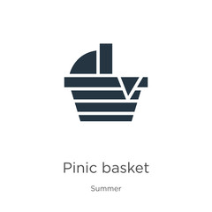 Pinic basket icon vector. Trendy flat pinic basket icon from summer collection isolated on white background. Vector illustration can be used for web and mobile graphic design, logo, eps10