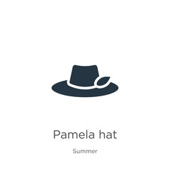 Pamela hat icon vector. Trendy flat pamela hat icon from summer collection isolated on white background. Vector illustration can be used for web and mobile graphic design, logo, eps10