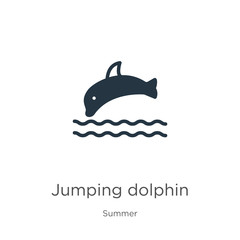 Jumping dolphin icon vector. Trendy flat jumping dolphin icon from summer collection isolated on white background. Vector illustration can be used for web and mobile graphic design, logo, eps10