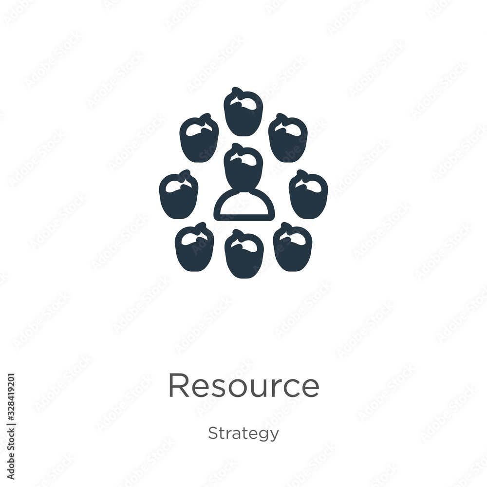 Poster resource icon vector. trendy flat resource icon from strategy collection isolated on white backgroun