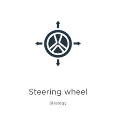 Steering wheel icon vector. Trendy flat steering wheel icon from strategy collection isolated on white background. Vector illustration can be used for web and mobile graphic design, logo, eps10