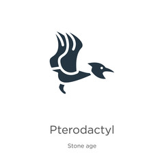 Pterodactyl icon vector. Trendy flat pterodactyl icon from stone age collection isolated on white background. Vector illustration can be used for web and mobile graphic design, logo, eps10