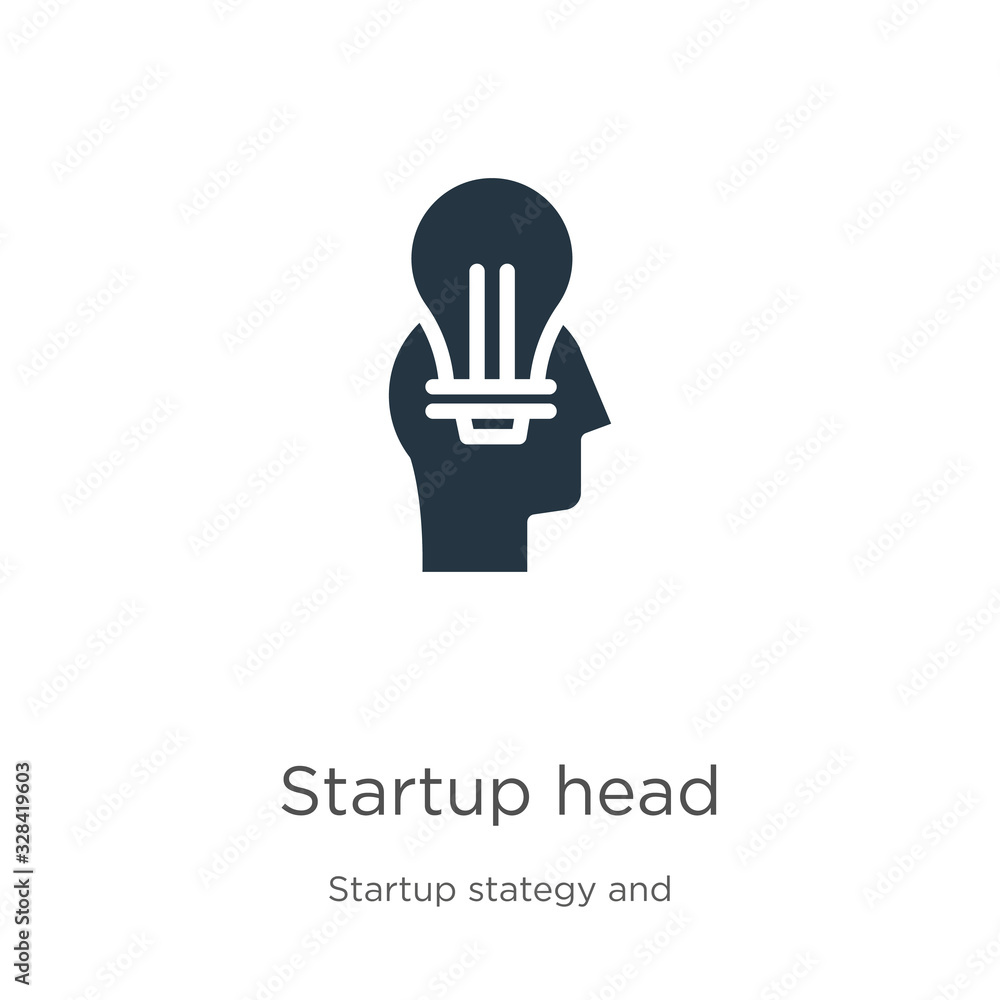 Poster startup head icon vector. trendy flat startup head icon from startup stategy and success collection 
