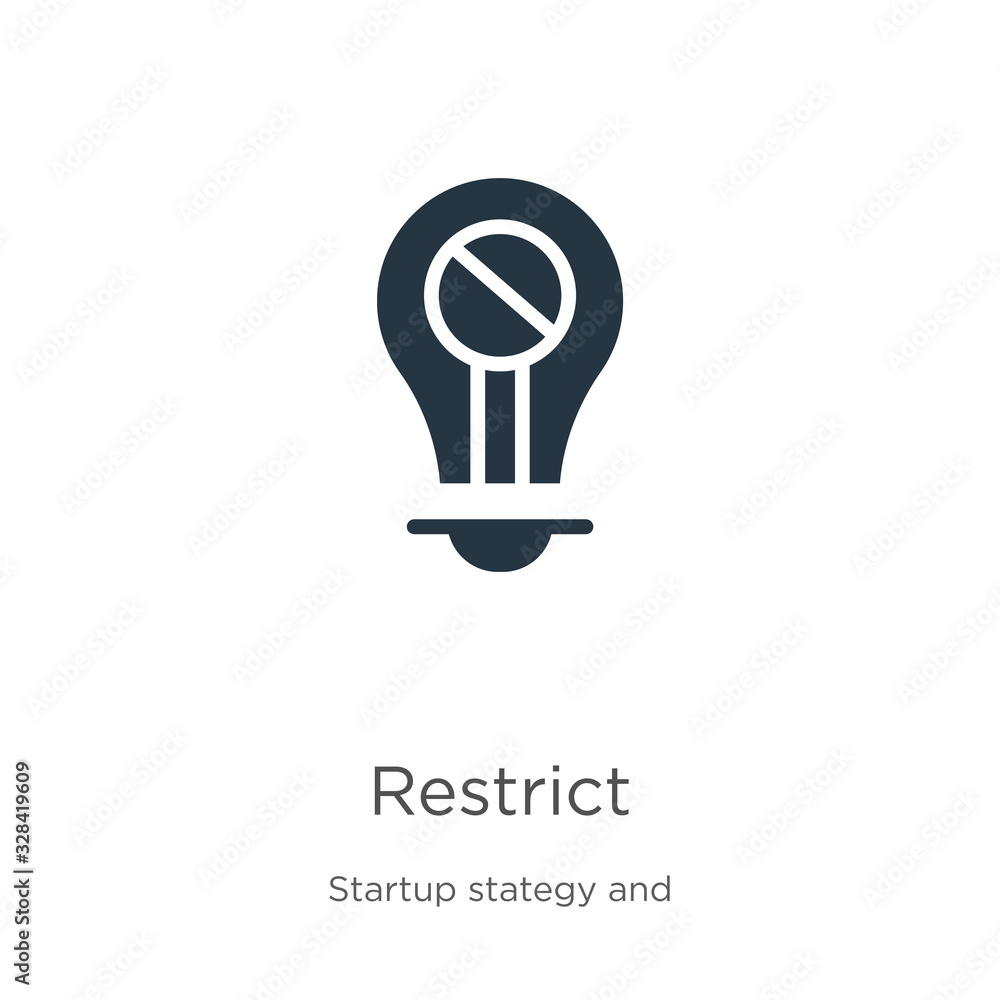 Aufkleber restrict icon vector. trendy flat restrict icon from startup stategy and success collection isolated