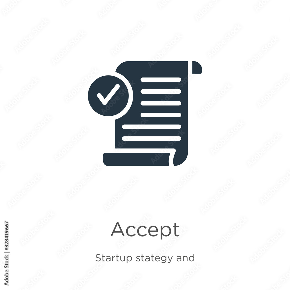 Poster accept icon vector. trendy flat accept icon from startup stategy and success collection isolated on 