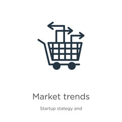 Market trends icon vector. Trendy flat market trends icon from startup stategy and success collection isolated on white background. Vector illustration can be used for web and mobile graphic design,