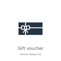 Gift voucher icon vector. Trendy flat gift voucher icon from startup stategy and success collection isolated on white background. Vector illustration can be used for web and mobile graphic design,