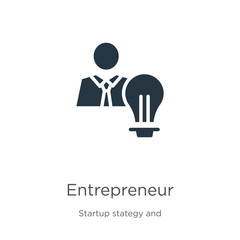 Entrepreneur icon vector. Trendy flat entrepreneur icon from startup stategy and success collection isolated on white background. Vector illustration can be used for web and mobile graphic design,