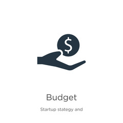 Budget icon vector. Trendy flat budget icon from startup stategy and success collection isolated on white background. Vector illustration can be used for web and mobile graphic design, logo, eps10