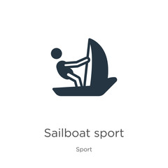 Sailboat sport icon vector. Trendy flat sailboat sport icon from sport collection isolated on white background. Vector illustration can be used for web and mobile graphic design, logo, eps10