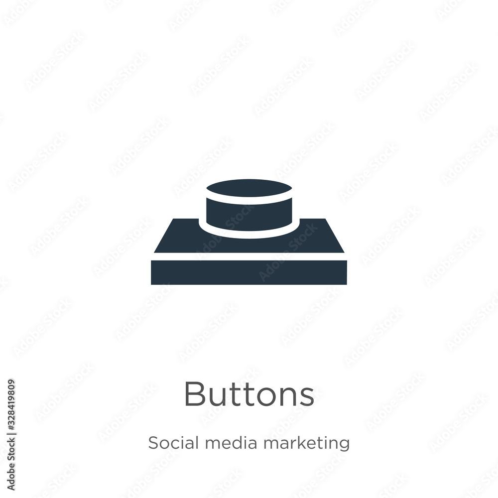 Poster buttons icon vector. trendy flat buttons icon from social collection isolated on white background. v