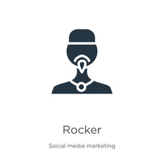 Rocker icon vector. Trendy flat rocker icon from social collection isolated on white background. Vector illustration can be used for web and mobile graphic design, logo, eps10