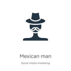Mexican man icon vector. Trendy flat mexican man icon from social collection isolated on white background. Vector illustration can be used for web and mobile graphic design, logo, eps10