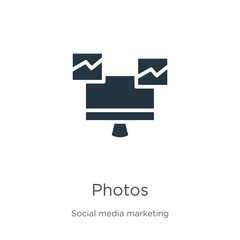 Photos icon vector. Trendy flat photos icon from social media collection isolated on white background. Vector illustration can be used for web and mobile graphic design, logo, eps10