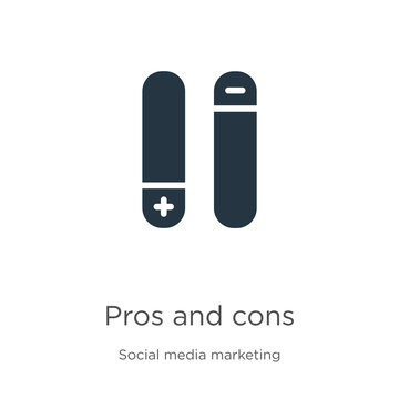 Pros And Cons Icon Vector. Trendy Flat Pros And Cons Icon From Social Collection Isolated On White Background. Vector Illustration Can Be Used For Web And Mobile Graphic Design, Logo, Eps10