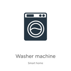 Washer machine icon vector. Trendy flat washer machine icon from smart home collection isolated on white background. Vector illustration can be used for web and mobile graphic design, logo, eps10