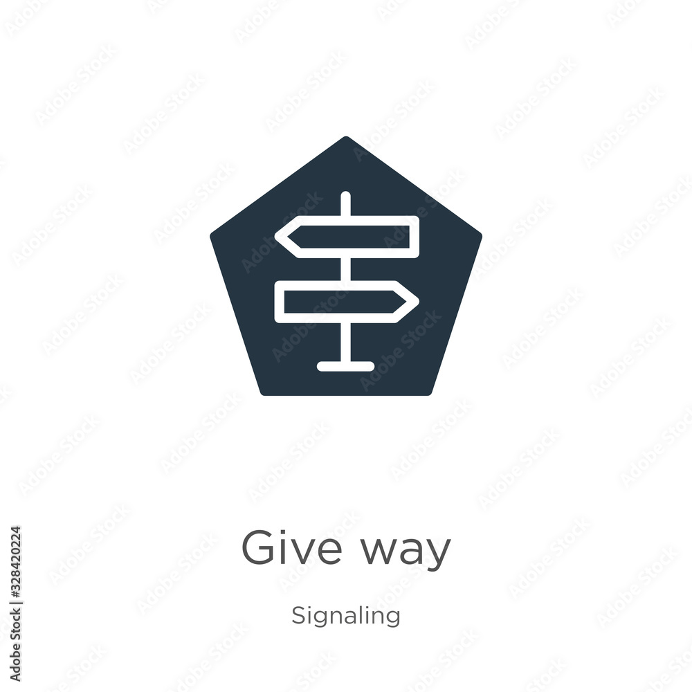 Poster give way icon vector. trendy flat give way icon from signaling collection isolated on white backgrou