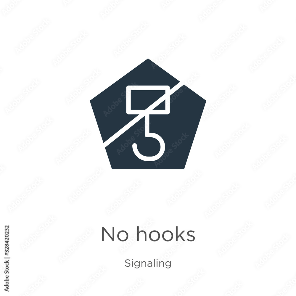 Poster no hooks icon vector. trendy flat no hooks icon from signaling collection isolated on white backgrou