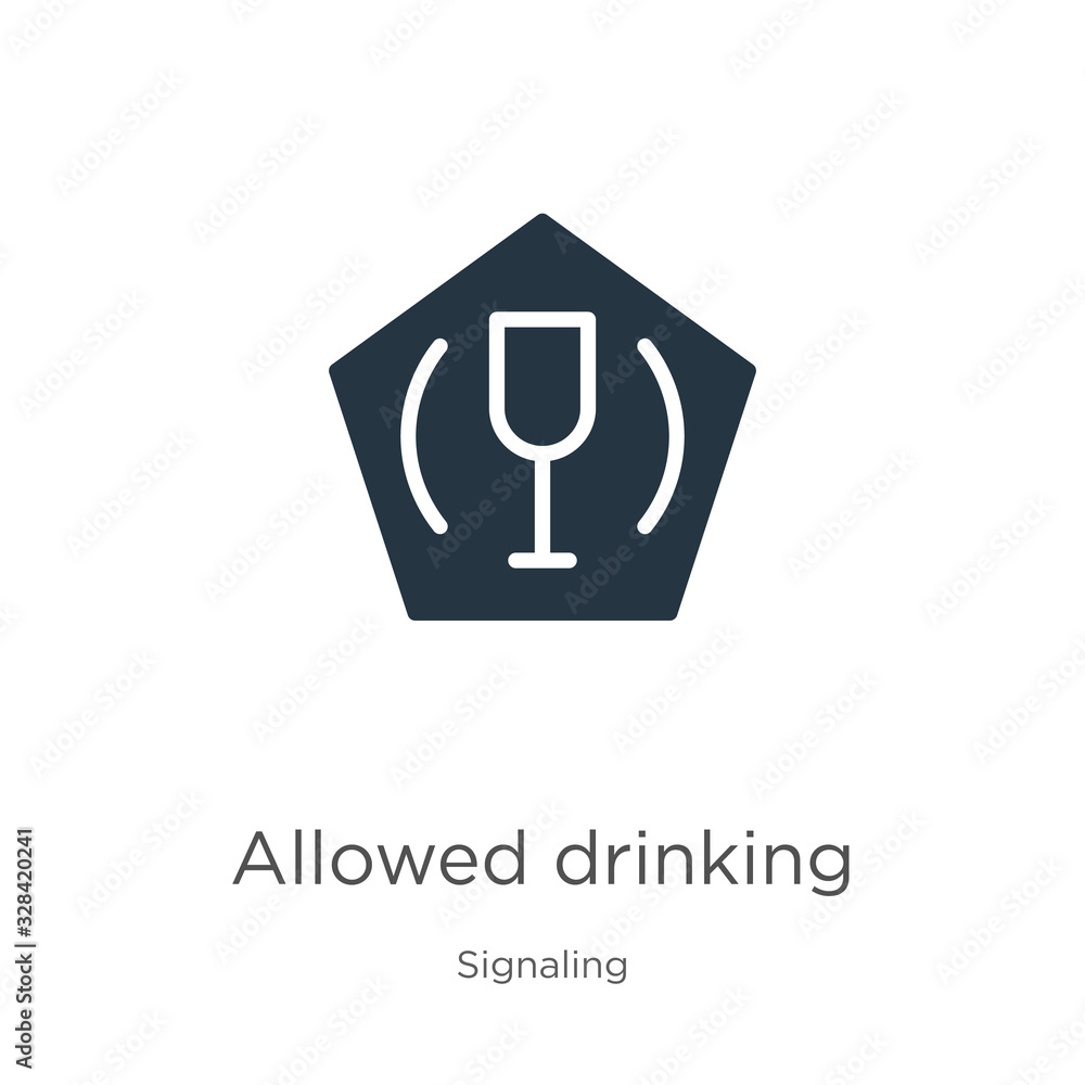 Poster allowed drinking icon vector. trendy flat allowed drinking icon from signaling collection isolated o