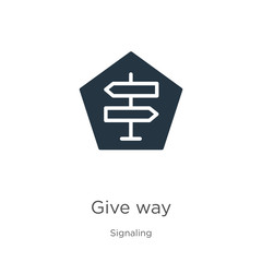 Give way icon vector. Trendy flat give way icon from signaling collection isolated on white background. Vector illustration can be used for web and mobile graphic design, logo, eps10