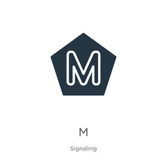 M icon vector. Trendy flat m icon from signaling collection isolated on white background. Vector illustration can be used for web and mobile graphic design, logo, eps10