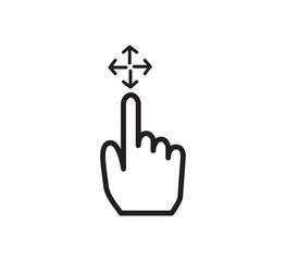 Finger hand gesture icon vector logo design template