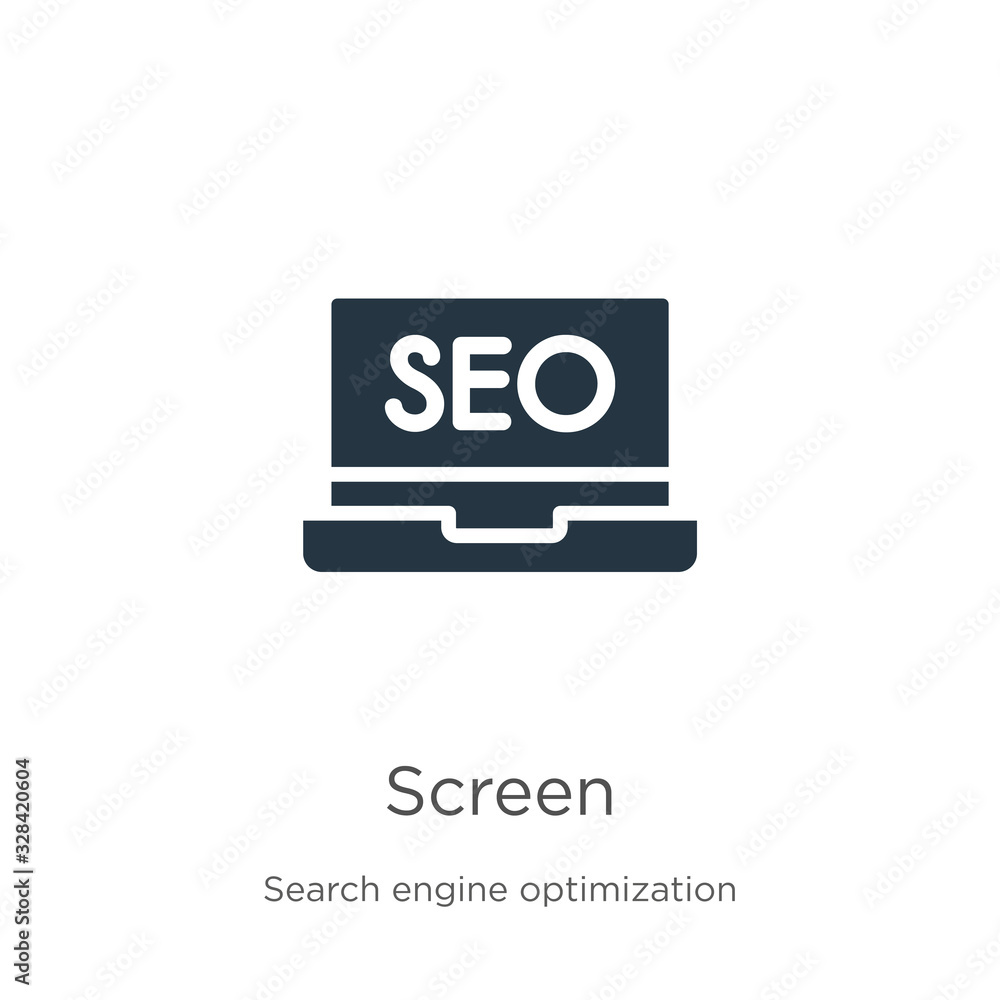 Aufkleber screen icon vector. trendy flat screen icon from search engine optimization collection isolated on w