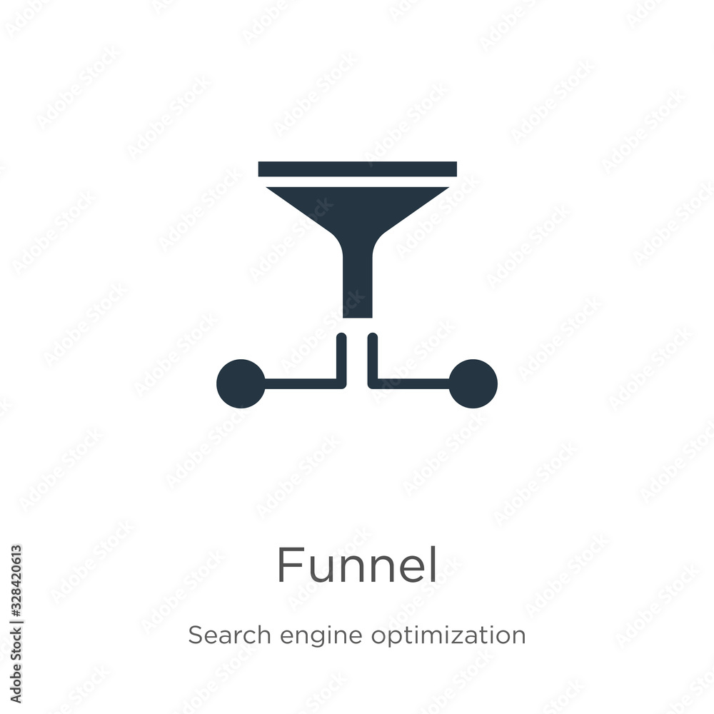 Aufkleber funnel icon vector. trendy flat funnel icon from search engine optimization collection isolated on w