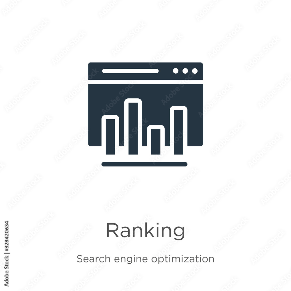 Poster ranking icon vector. trendy flat ranking icon from search engine optimization collection isolated on