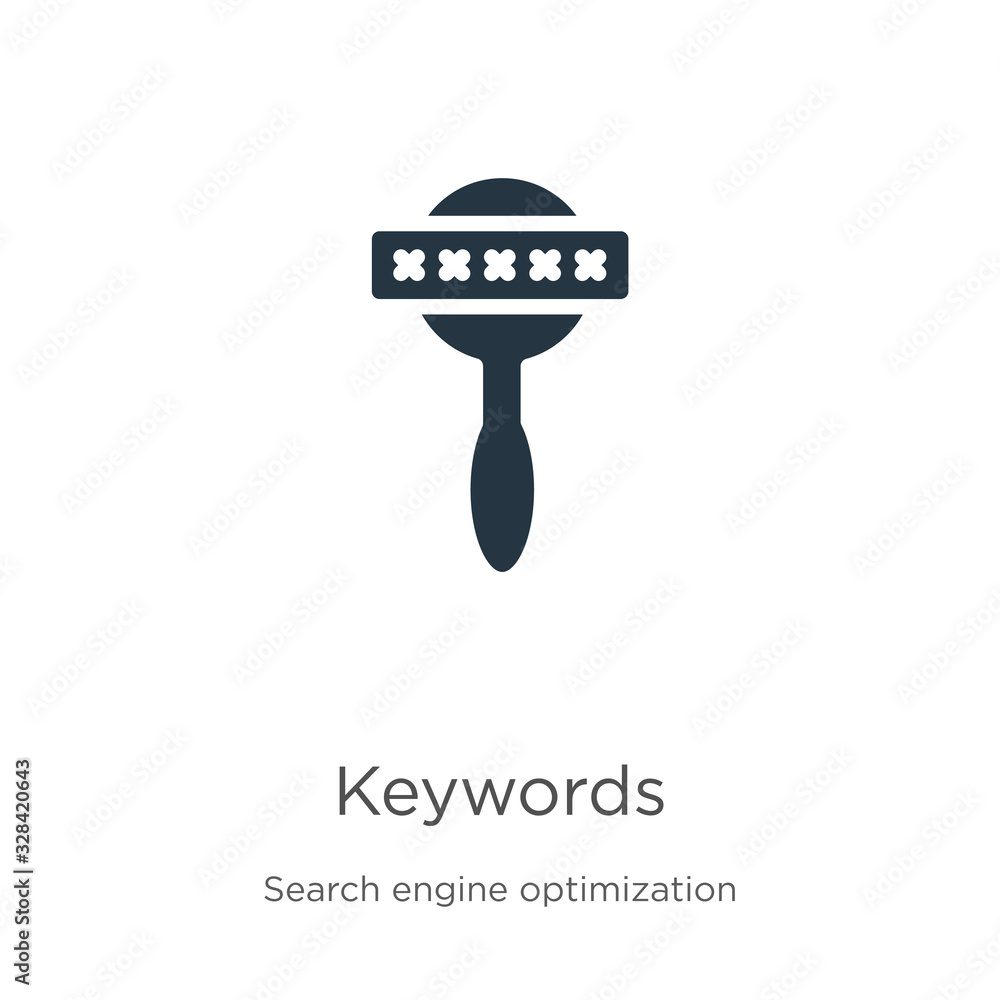 Poster keywords icon vector. trendy flat keywords icon from search engine optimization collection isolated 